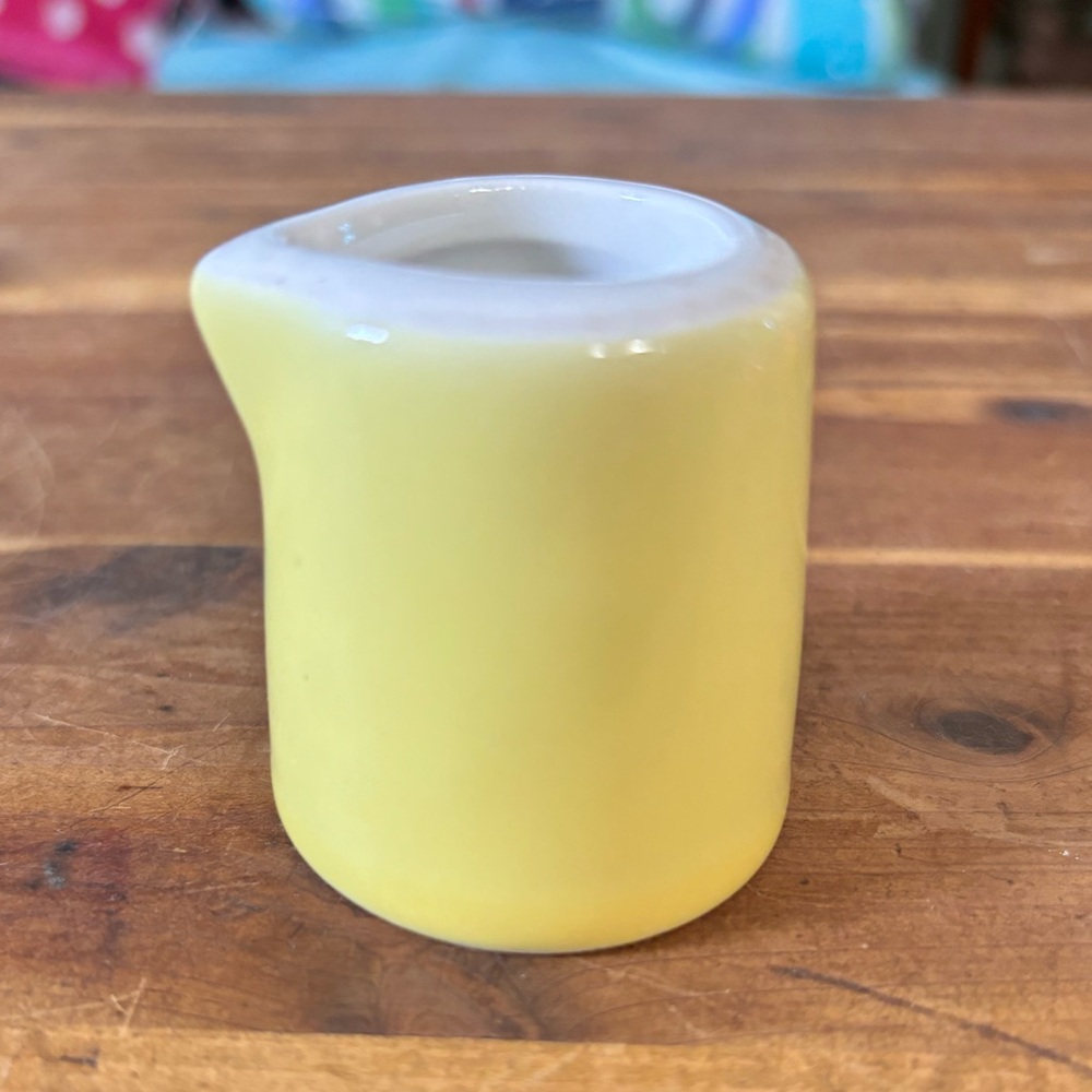 HALL Yellow Ceramic Vintage Creamer Small Milk Jug Midcentury 1950s